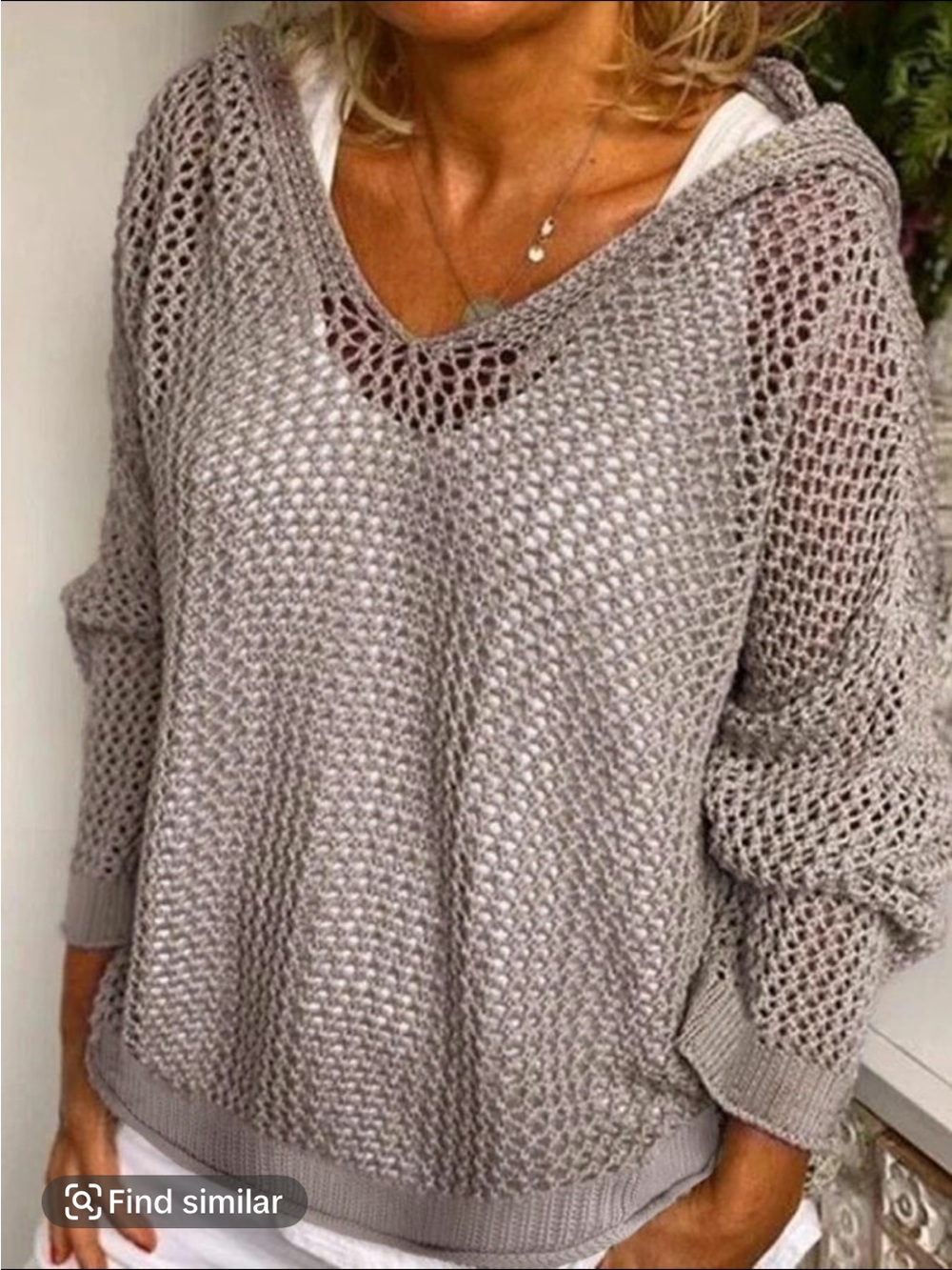 Loose Knit V-Neck Sweater in Rust Brown - Women's